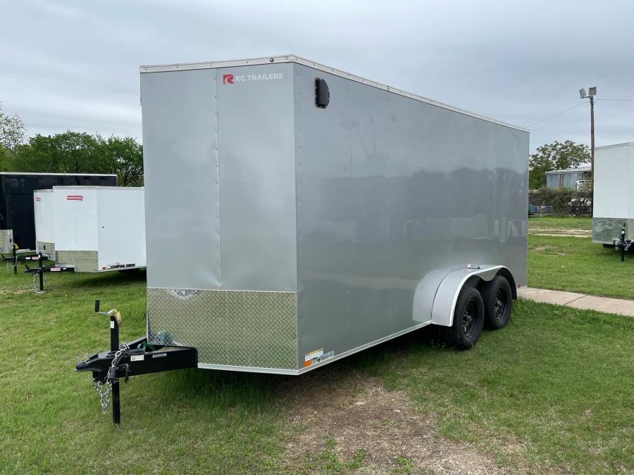 RC 2025 7'x16'x6.5'IH TA FLAT TOP WEDGE ENCLOSED TRAILER-Silver Image 2