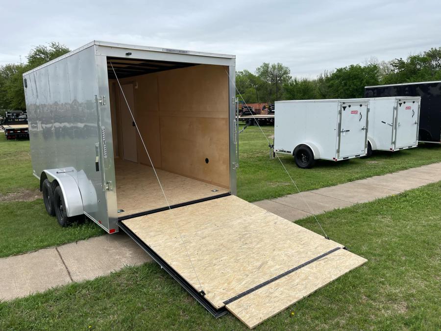 RC 2025 7'x16'x6.5'IH TA FLAT TOP WEDGE ENCLOSED TRAILER-Silver Image 7