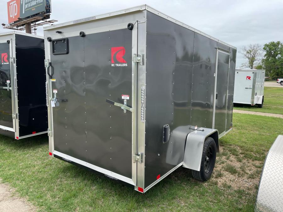RC 2025 6'x12'x6'IH SA FLAT TOP WEDGE ENCLOSED TRAILER-Charco Image 3