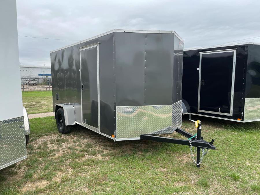 RC 2025 6'x12'x6'IH SA FLAT TOP WEDGE ENCLOSED TRAILER-Charco Image 0