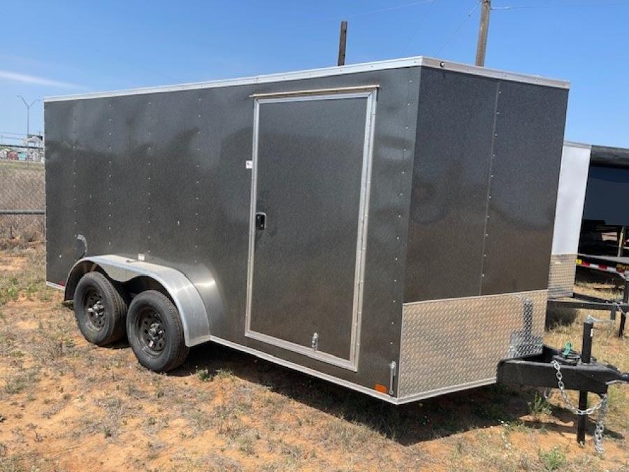 RWT7 RWT 7 x 14 TA FLAT TOP WEDGE ENCLOSED TRAILER BY RC Image 0