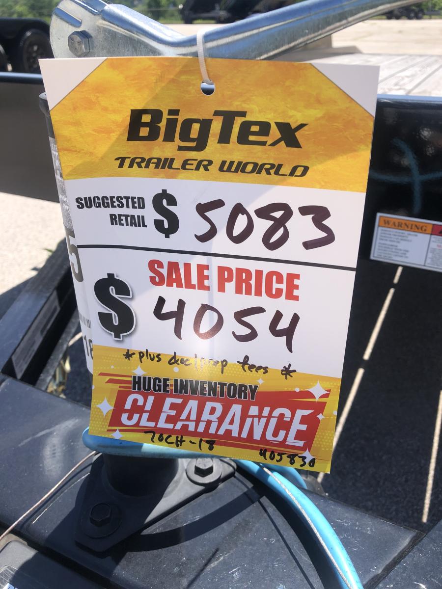 Big Tex 70CH, Car Hauler, 83″ x 18′, 7K, Dovetail Image 2