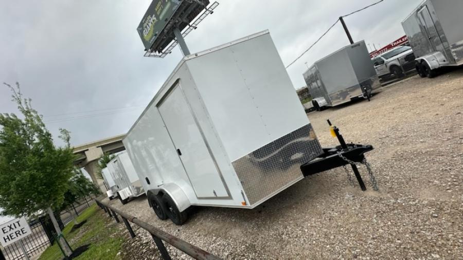 RWT7 RWT 7 x 14 TA FLAT TOP WEDGE ENCLOSED TRAILER BY RC Image 2