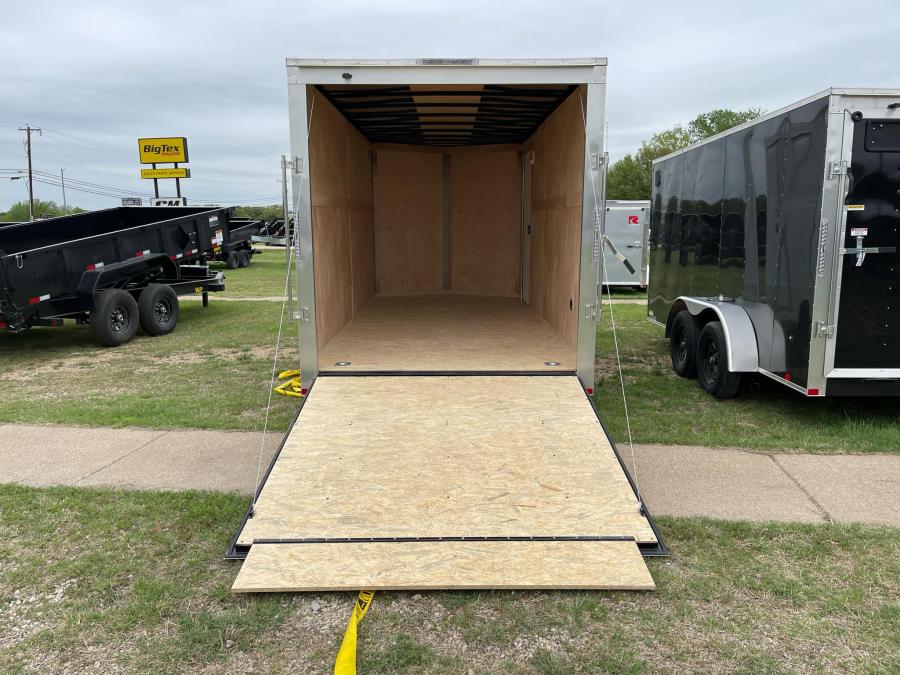 RC 2025 7'x16'x6.5'IH TA FLAT TOP WEDGE ENCLOSED TRAILER-White Image 1