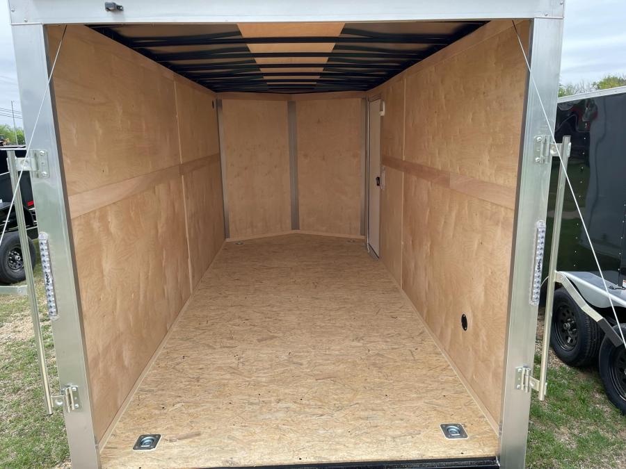 RC 2025 7'x16'x6.5'IH TA FLAT TOP WEDGE ENCLOSED TRAILER-White Image 2