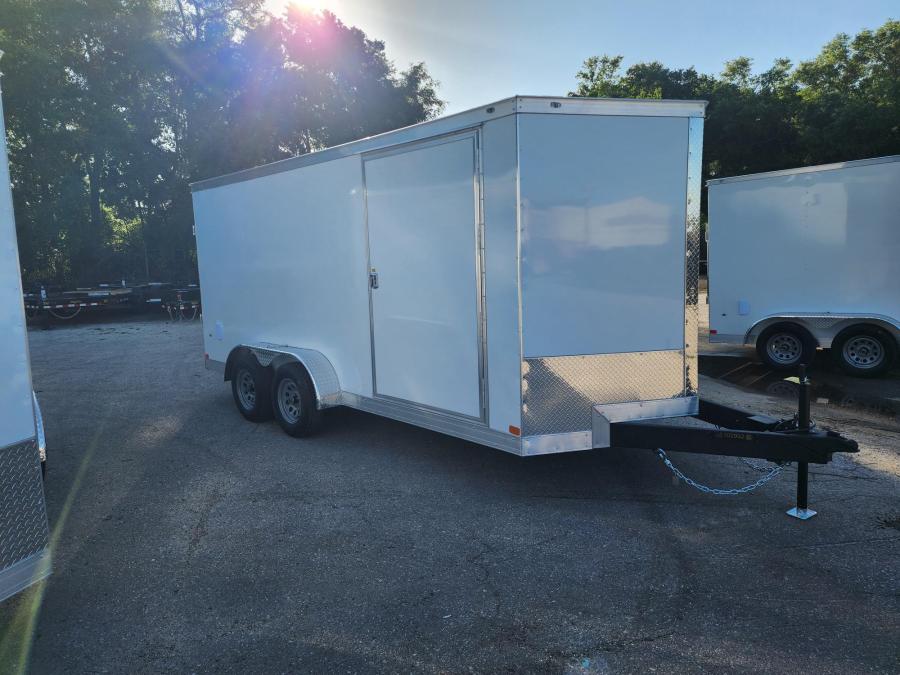 Cargo 7 x 14 TA, V-Nose, Ramp, Side Door, LED LTS, Elec Brakes Image 0