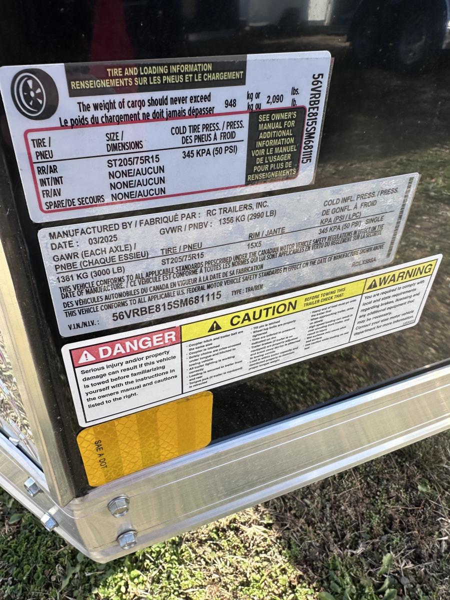 RDLX RDLX 5 x 8 SA FLAT TOP WEDG ENCLOSED TRAILER BY RC Image 3