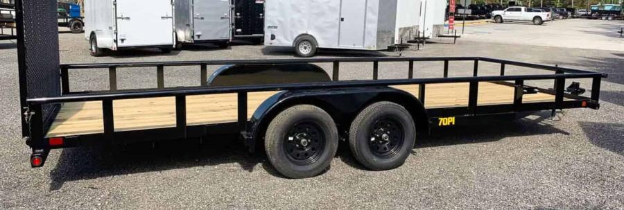 Big Tex 70PI 7K TAND SQ TU UTL 83"X20 2 BRAKES, BLK Image 0