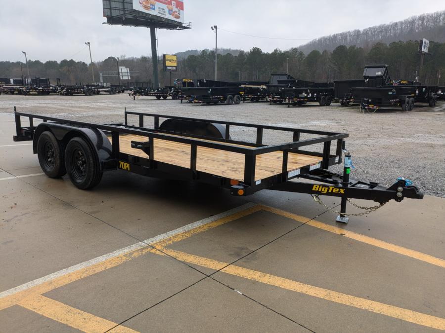 Big Tex 70PI 7K TAND SQ TU UTL 83"x14 2 BRAKES, BLK Image 0