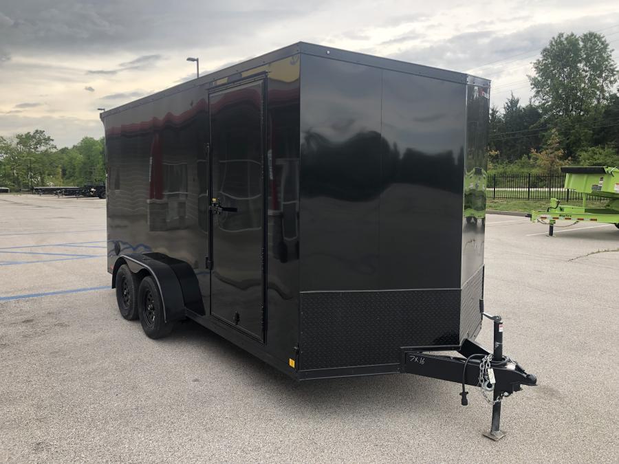 RC Trailers RDLX 7x16 tandem-axle wedge enclosed trailer, 7' interior height, ramp door, screwless Image 0