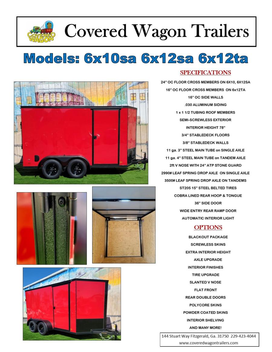CWG6 Cargo 6 x 12 SA Gold Line by Covered Wagon Trailers Image 2