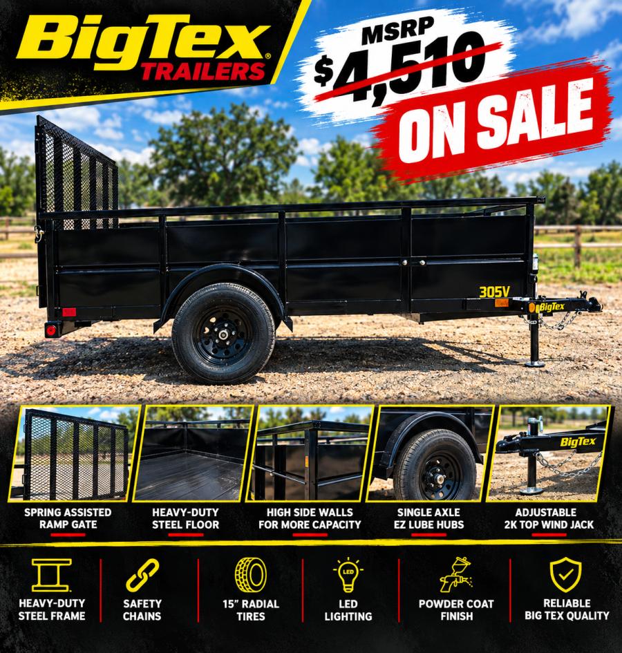 Big Tex 30SV, Single Axle Landscape, 60″ x 10′, 3K Image 0