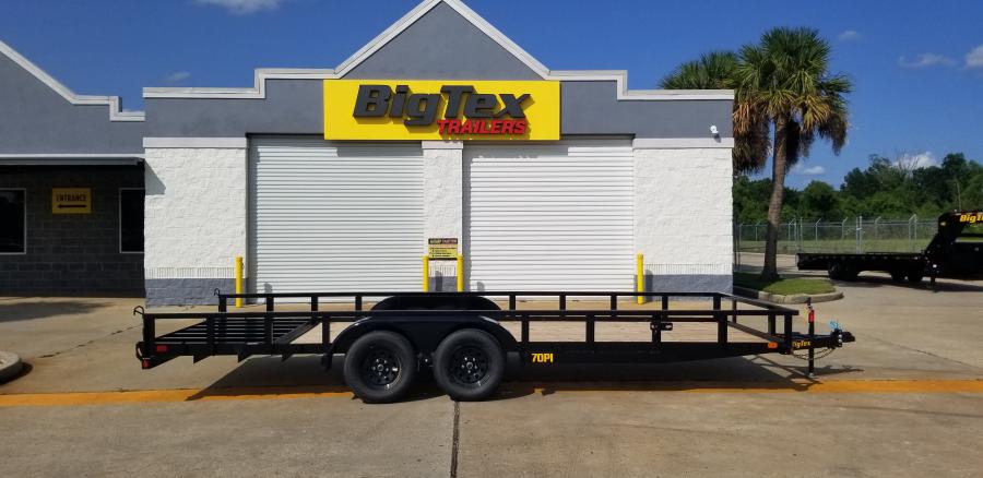 Big Tex 70PI 7K TAND SQ TU UTL 83"x16 2 BRAKES, BLK Image 1
