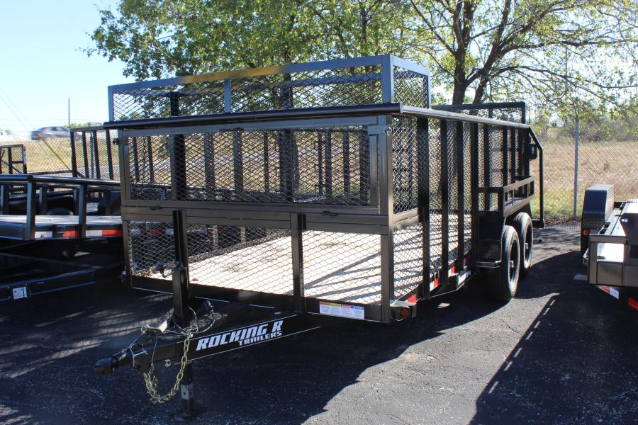82″x16′ 12K GVWR tandem axle landscape trailer by Rocking R Image 0