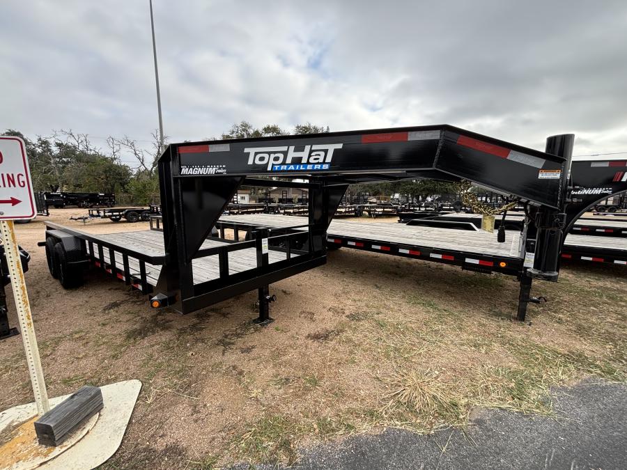 83×20 gooseneck low boy tandem axle utility trailer by Top Hat Image 0