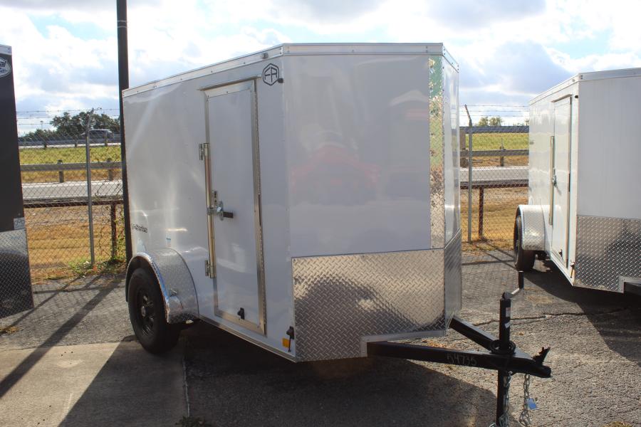 5×8 white enclosed trailer by Continental Cargo with ramp door Image 1