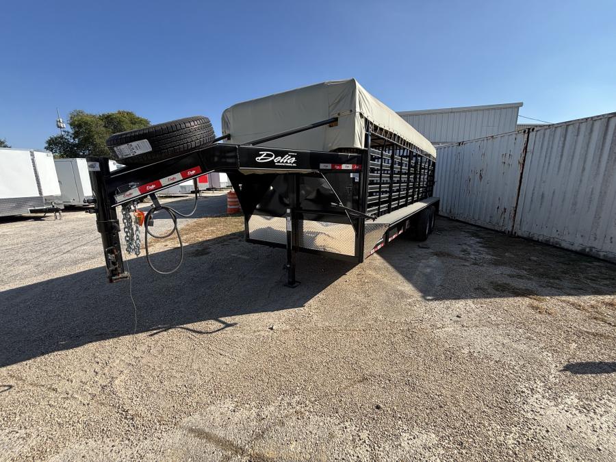 6’8″x20’x6’6″ gooseneck livestock trailer by Delta Image 0