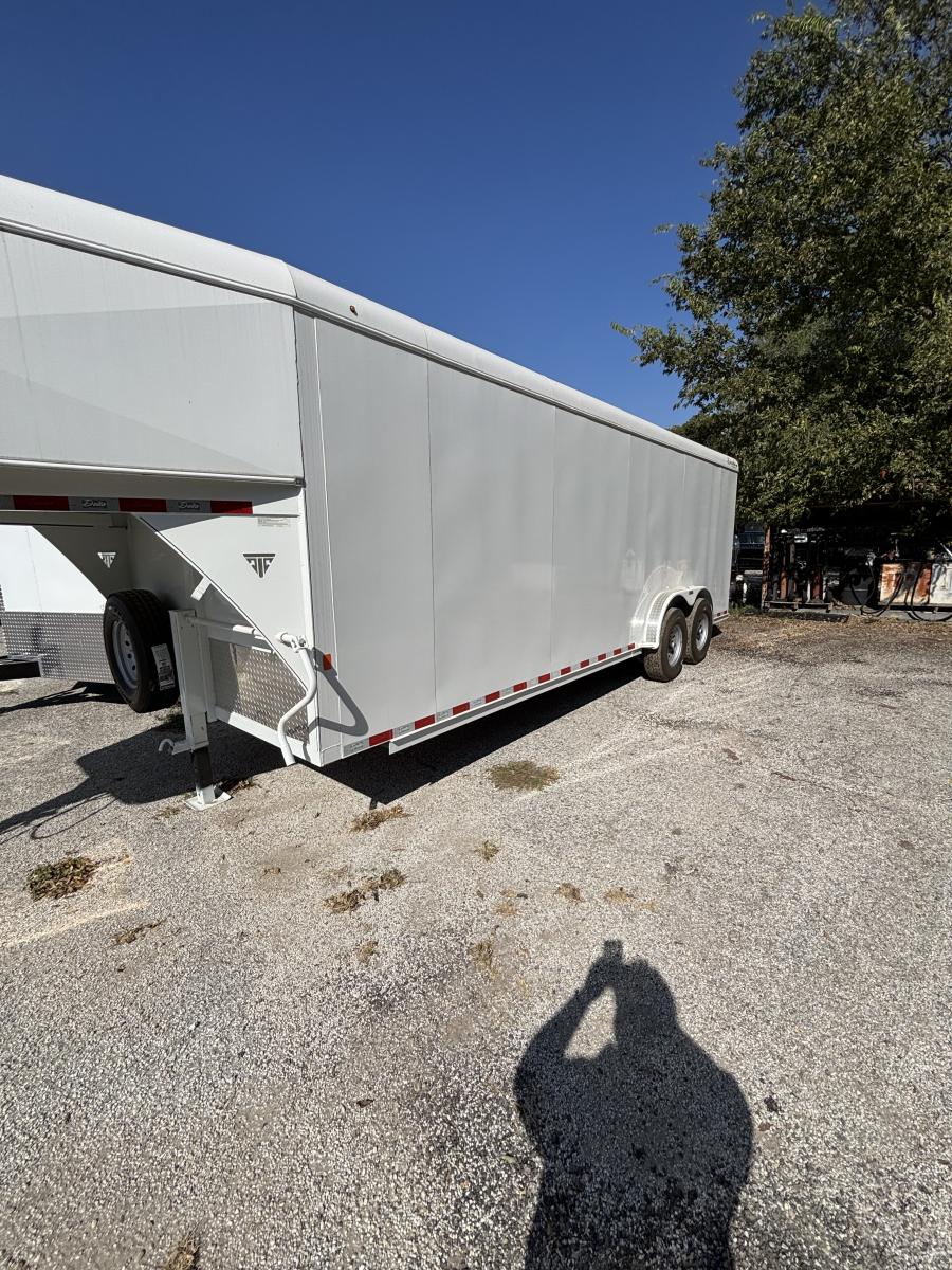 7×22 gooseneck steel enclosed cargo trailer by Delta Image 0