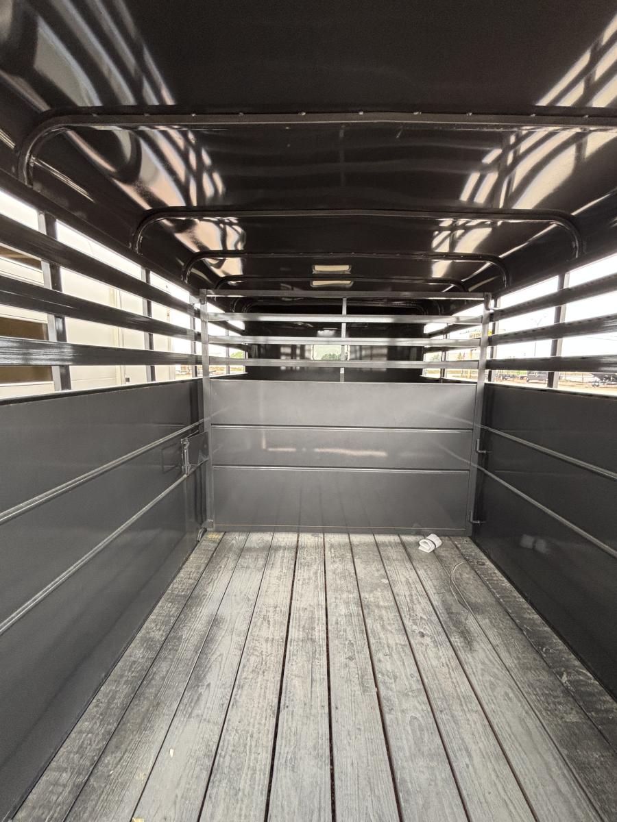 6’8″x16’x6’6″ 10.4K GVWR livestock trailer by Delta Image 3