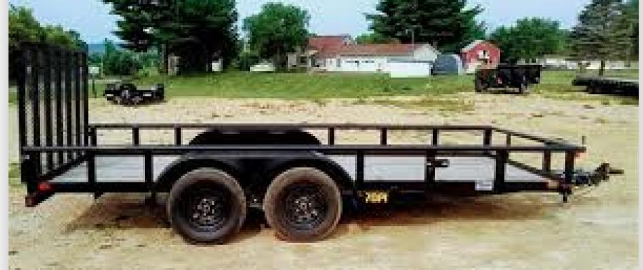 Big Tex 70PI 7K TAND SQ TU UTL 83"x18 2 BRAKES, BLK Image 1