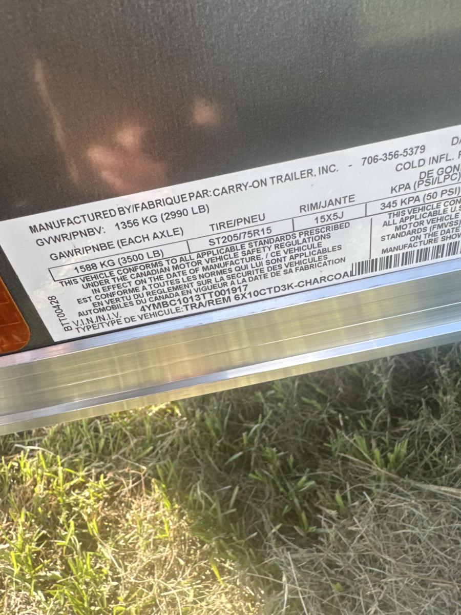 6X10 6X10 V NOSE ENCLOSED STD RAMP DOOR 3K BY CARRY ON Image 3