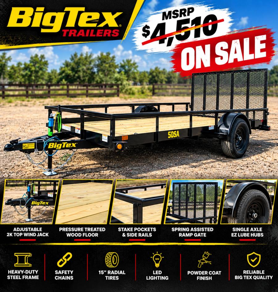 Big Tex 50SA 5K SINGLE AXLE (83×12) 5x3x1/4ANGLE FRAME Image 0