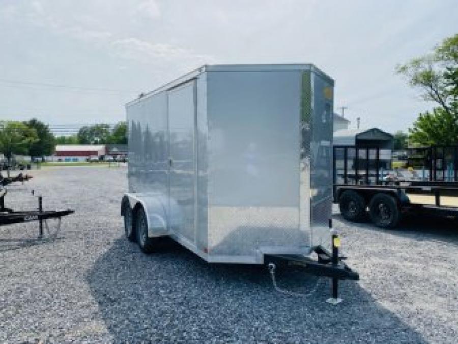 Cargo 7 x 16 TA, V-Nose, Ramp, 7' Tall, LED LTS, Elec Brakes, Side Door Image 0