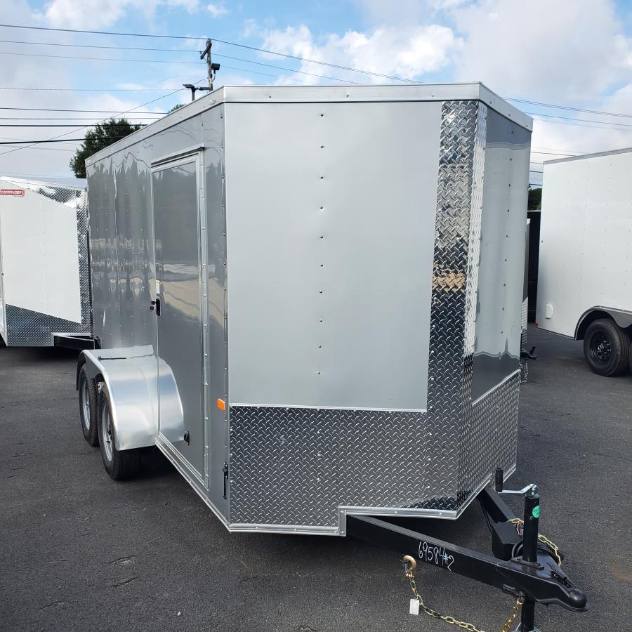 RS61 ENCL 6X12 TA SILVER RAMP DOOR 66" HT BY ROCK SOLID Image 1