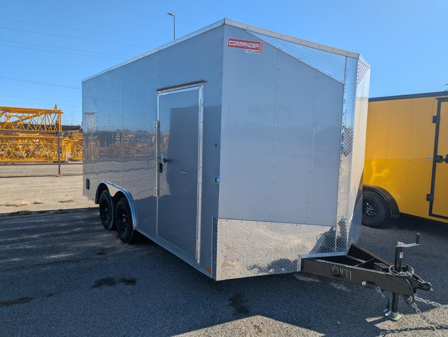 85X16 V NOSE ENCLOSED Rear RAMP DOOR Tandem 5ks Image 0