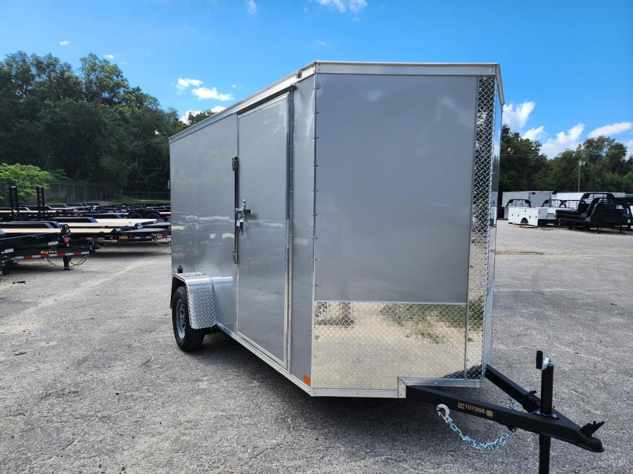 CW Cargo 6 x 10SA, Ramp, V-Nose, 7' Tall, Side Door, LED LTS Image 0
