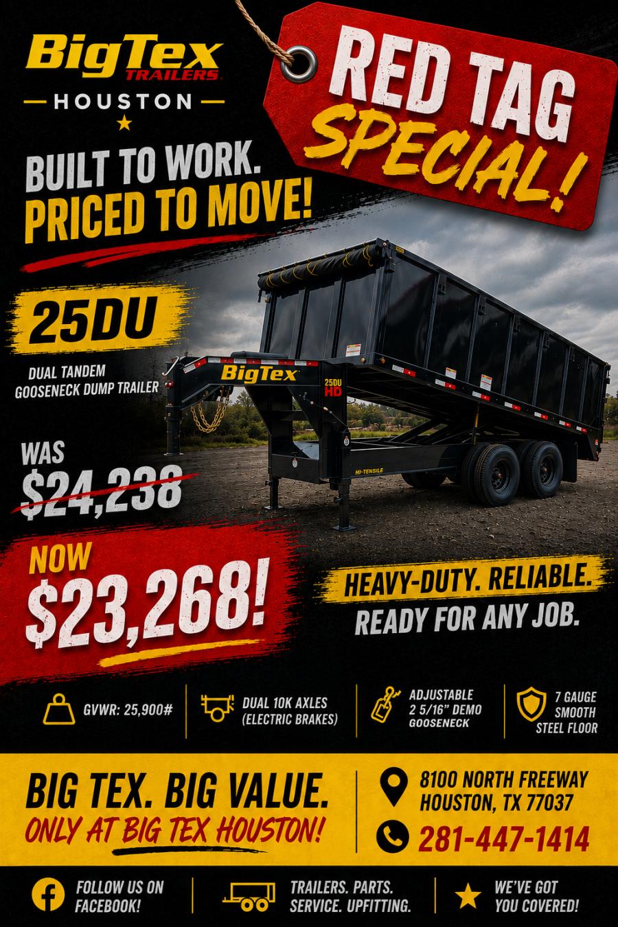 Big Tex 25DU, Dump, 92" x 20', 25K Image 4