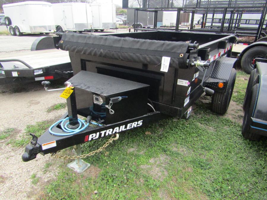 PJ TRAILERS D520 PJ 5X8 DUMP, EB1, SM, 1WG, BLA CK Image 0