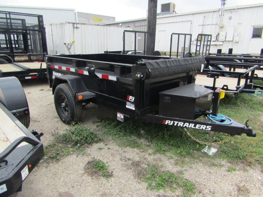 PJ TRAILERS D520 PJ 5X8 DUMP, EB1, SM, 1WG, BLA CK Image 1
