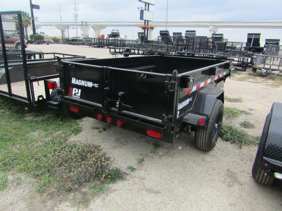 PJ TRAILERS D520 PJ 5X8 DUMP, EB1, SM, 1WG, BLA CK Image 2