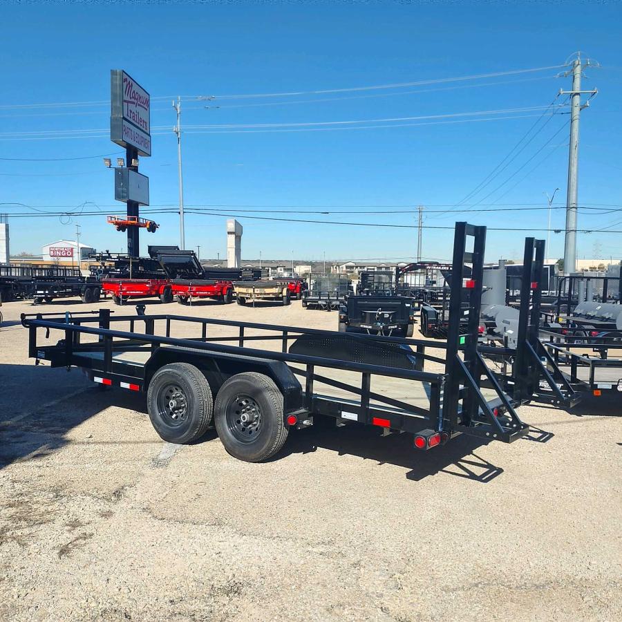 PJ TRAILERS P818 PJ 18X83, EB2, SM, 5FUR, S/B, 6DR, BLACK Image 0