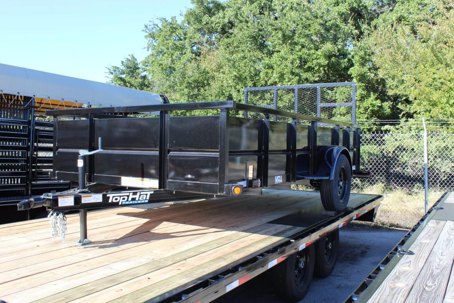 77"x12' single axle utility trailer with steel sides by Top Hat Image 0
