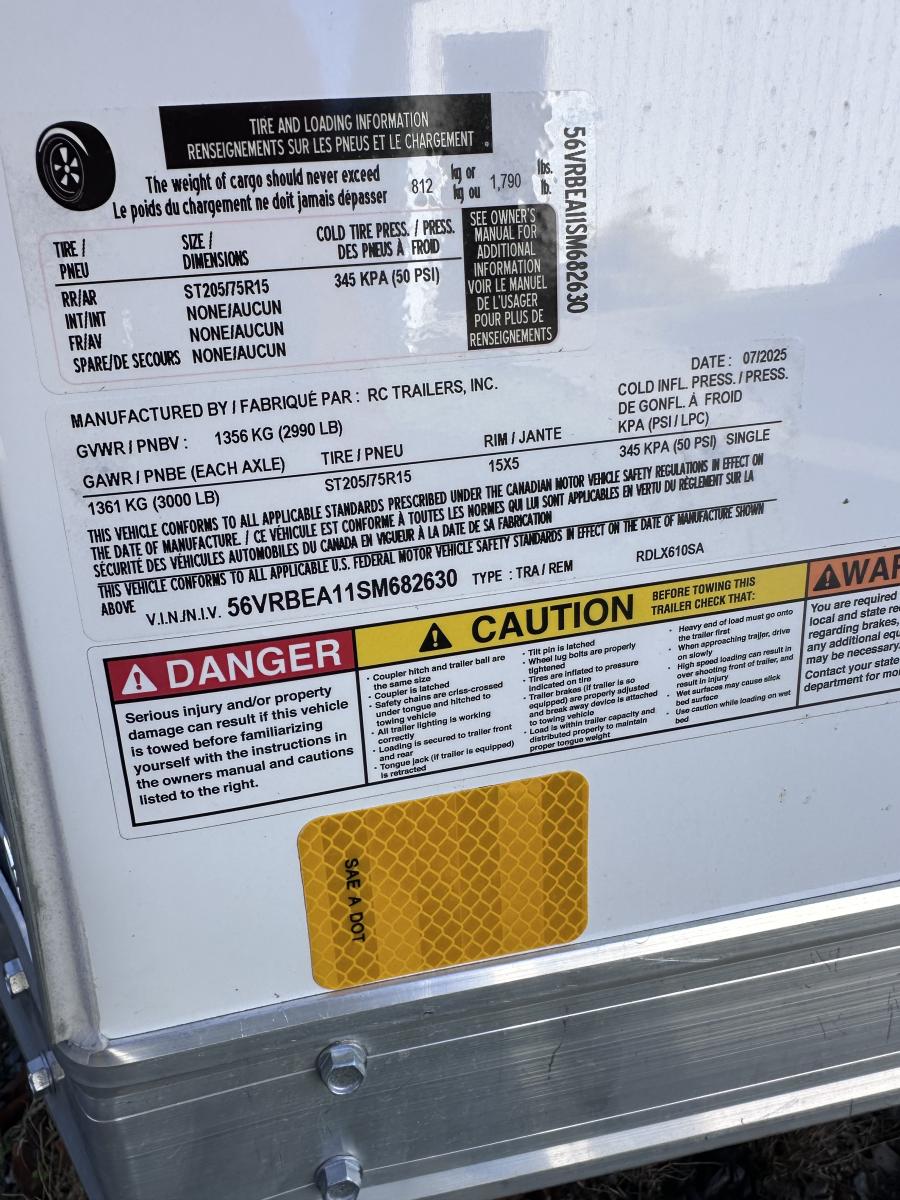 RDLX RDLX 6 x 10 SA FLAT TOP WEDG ENCLOSED TRAILER BY RC Image 0