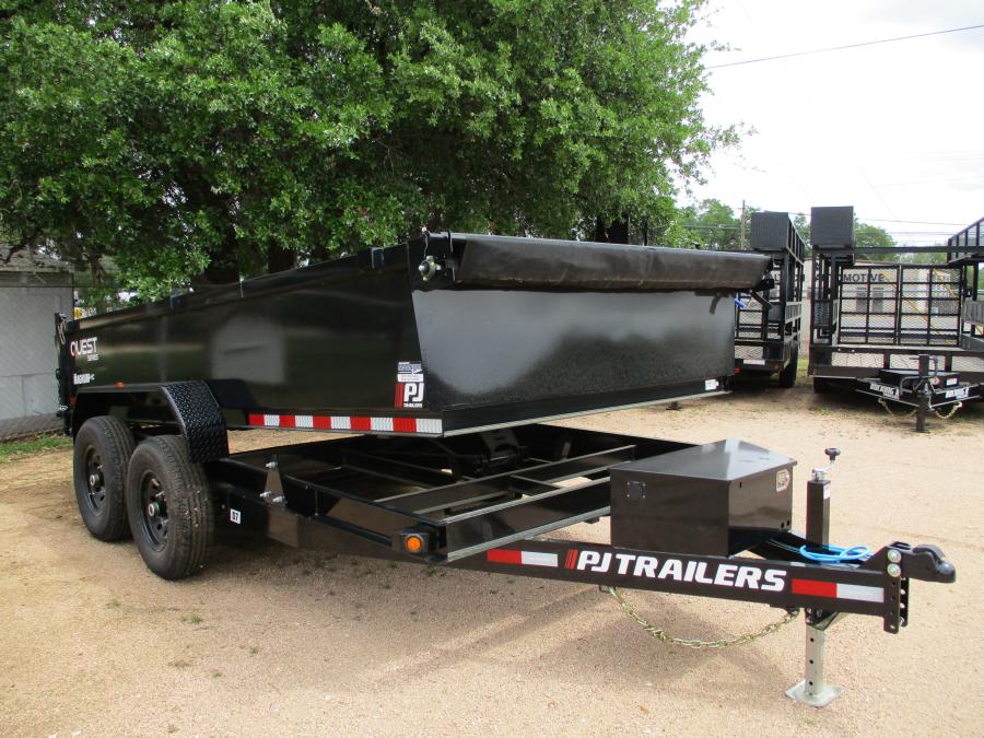 PJ TRAILERS D7J1 PJ 83X14 DUMP EB2 SM 7KJ TK SI 2WG RSJ BLK Image 0