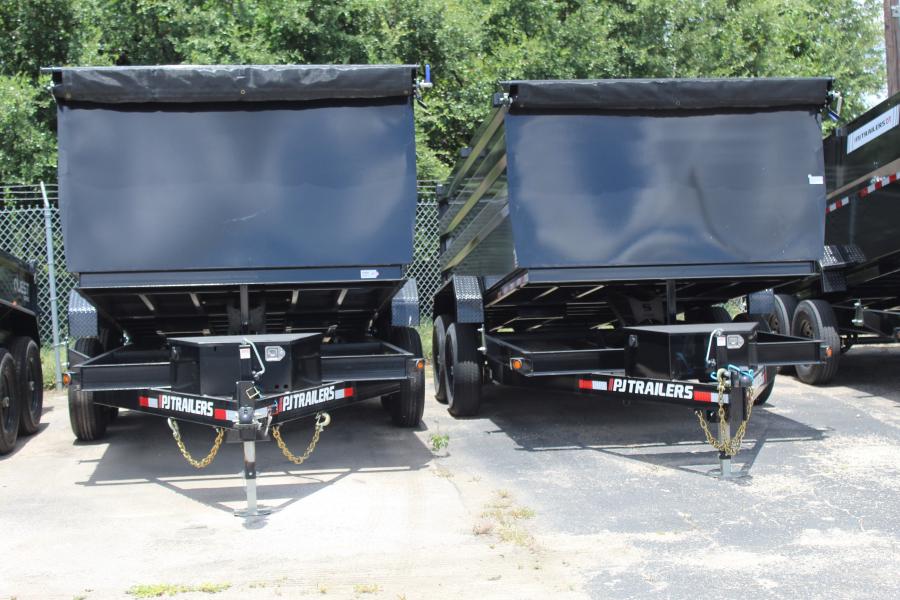 PJ TRAILERS D7J1 PJ 83X14 DUMP EB2 SM 7KJ TK SI 2WG RSJ BLK 4 FT SIDES Image 0