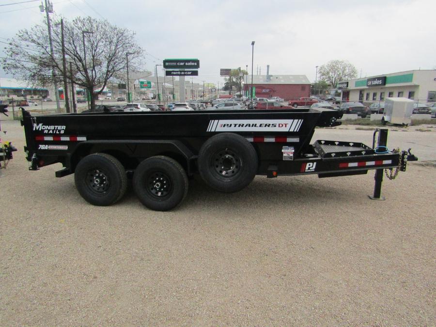 PJ TRAILERS DT1J PJ 7X14 TELEDUMP,EB2,SM,TK,SIR 2SIDE,2WG,BK Image 1