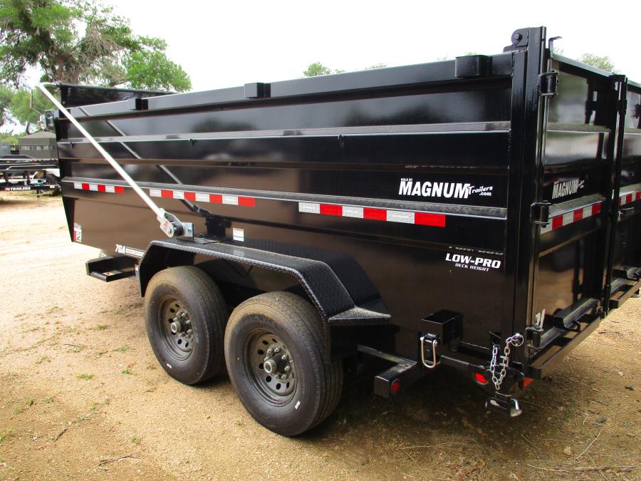 PJ TRAILERS DVJ1 PJ 7X14 DUMP EB2 14PLY SM 10KJ HYDL10 4 WALL 2WG SIR SD BK Image 1