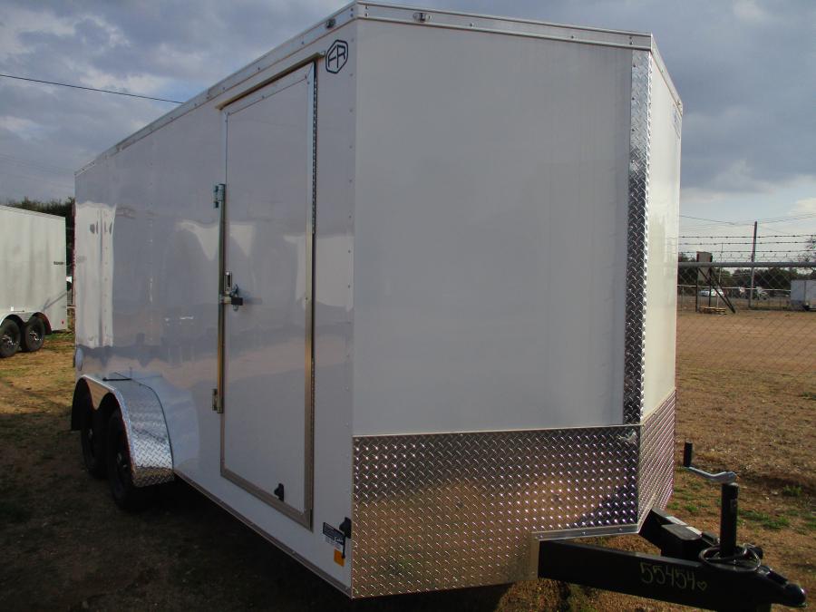VHW 7X16 ENCLOSED DOUBLE DOOR WHITE Image 0
