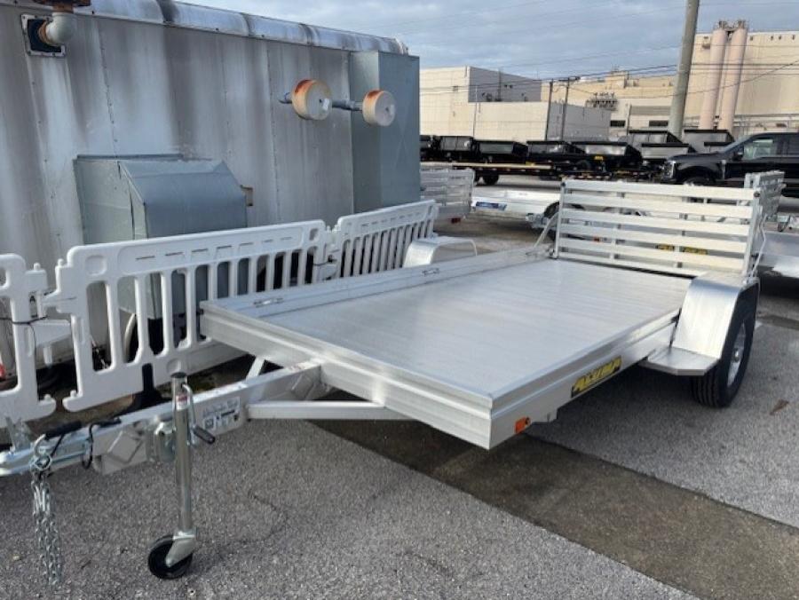 6812 Aluma 68" x 12 SA Utility Trailer, Aluminum Bi-Fold Gate, Aluminum Deck Image 2
