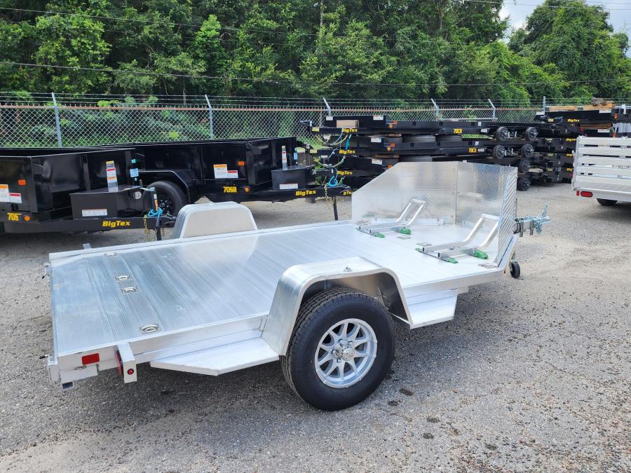 Aluma MC21 Aluma 2-Place Motorcycle Trl, Alum Deck, Alum Wheels, Wheel Chocks, Air Dam Image 0