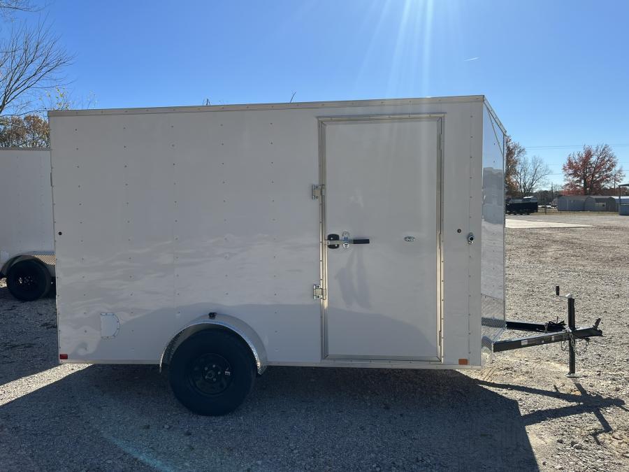6X12 V-Nose Cargo Trailer w/ Rear Ramp Door. Single Axle Image 2