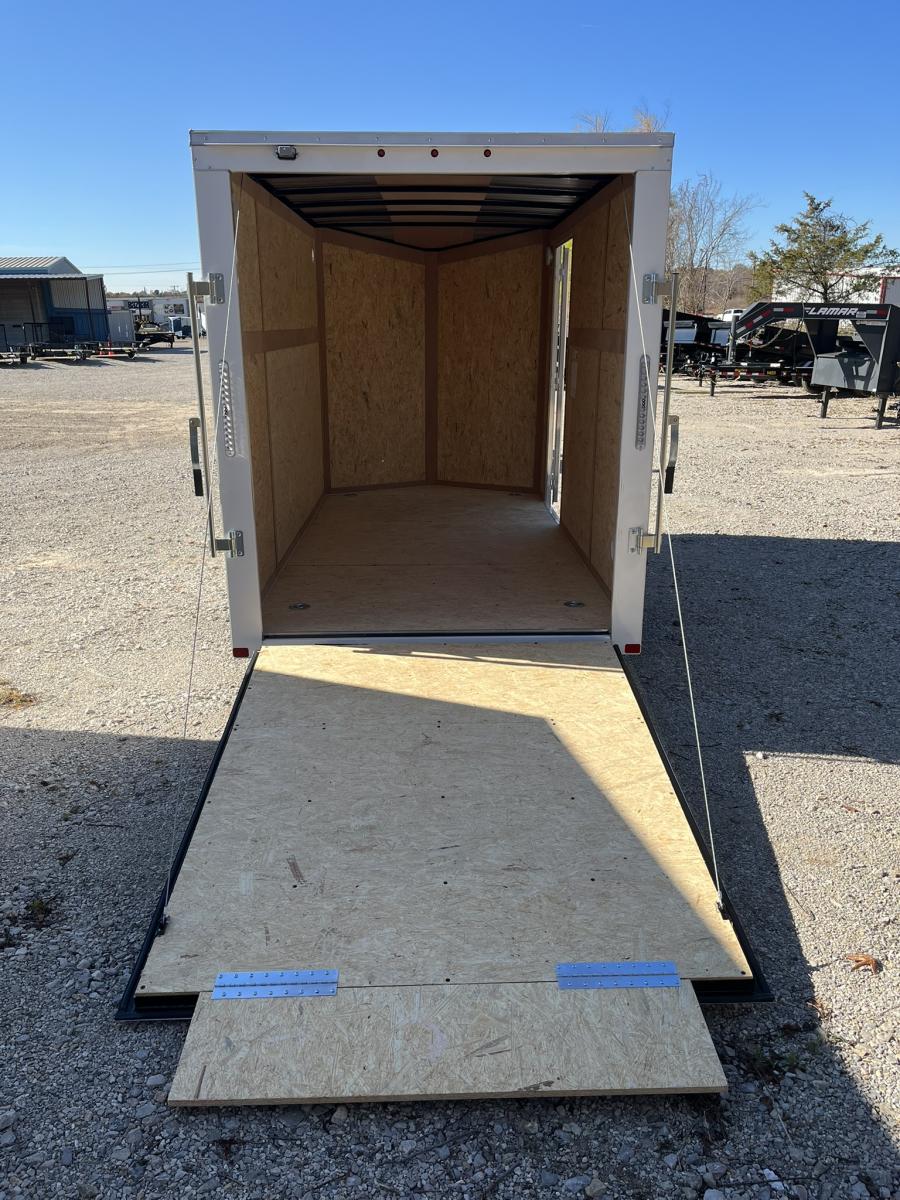 6X12 V-Nose Cargo Trailer w/ Rear Ramp Door. Single Axle Image 5