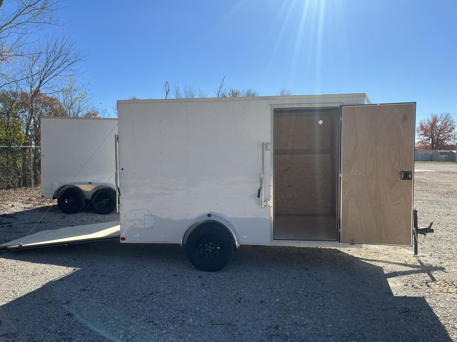 6X12 V-Nose Cargo Trailer w/ Rear Ramp Door. Single Axle Image 6