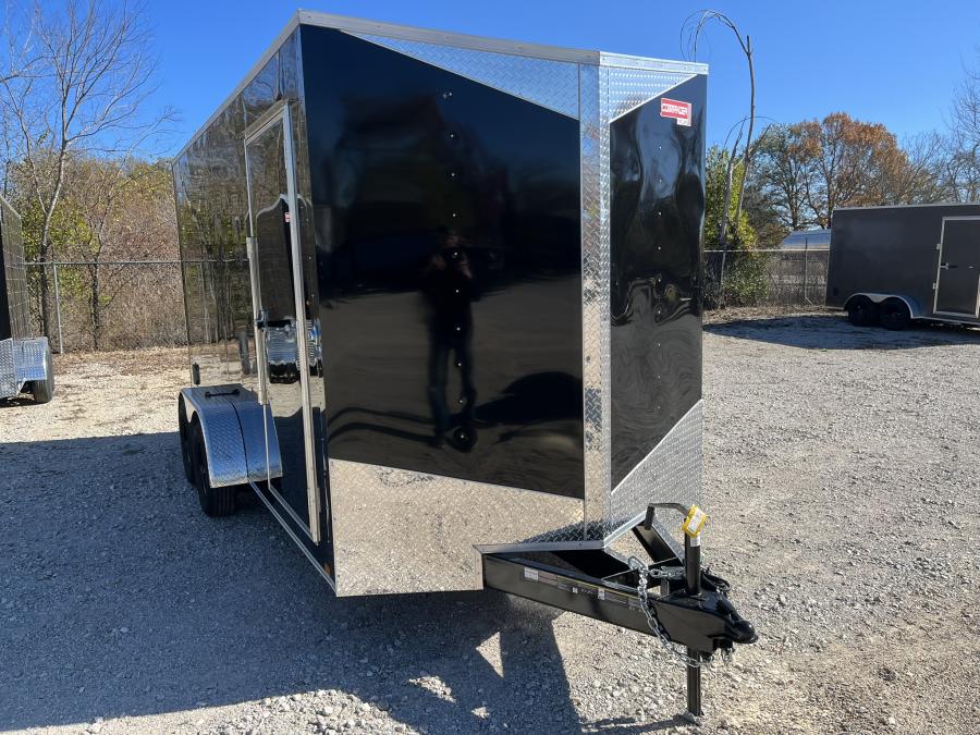 7X16 V-Nose Cargo Trailer, Tandem Axle Image 0