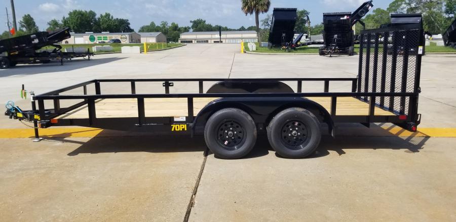 Big Tex 70PI 7K TAND SQ TU UTL 83″x16 2 BRAKES, BLK Image 0