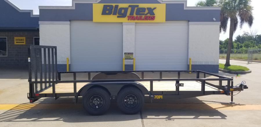 Big Tex 70PI 7K TAND SQ TU UTL 83″x16 2 BRAKES, BLK Image 2
